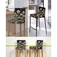 thumbnail image 5 of Farmhouse Flowers Bar Stool Covers Set of 4, Spring Vintage Botanical Floral Stretch Washable Bar Chair Covers with Backs, Removable Pub Counter Height Chair Cover for Kitchen Dining Room Cafe, 5 of 7