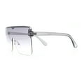 thumbnail image 5 of Minimal Oversized Half Rim Shield Flat Top Plastic Mafia Mogul Sunglasses Slate - Grey Clear, 5 of 6