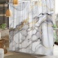 thumbnail image 2 of 72x84 Inches Gray Gold Marble Shower Curtain Modern Abstract Luxury Marble Texture Ink Paint Art Watercolor Shower Curtain for Bathroom Decor Waterproof Polyester Fabric with Hooks, 2 of 6