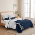 thumbnail image 5 of Queen Quilt Set 90''x96'', Blue Marble Crack Lightweight Bedspread Coverlet Set with 2 Pillow Shams, Modern Abstract Geometric Texture Breathable All Season Quilt Bedding for Bedroom/Guest Room, 5 of 9