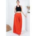 thumbnail image 3 of Large Hem Wide Leg Pleated Solid Pants, 3 of 5