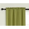 thumbnail image 2 of 1 Set R64 curtain blackout thermal rod pocket panel solid lime green color room darkening treatment window for bedroom or any room size 35" wide X 84" length, 2 of 3