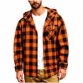 thumbnail image 5 of LEKWK Men's Hooded Flannel Shirt Jacket Plaid Button Down Shacket with Chest Pocket, Long Sleeve Casual Layering Top for Outdoor Work Camping Travel Daily Wear Hot Pink M, 5 of 6