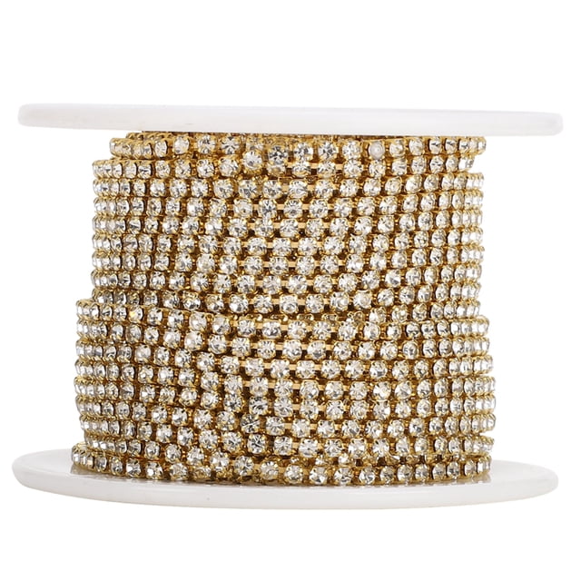 Chaîne en Strass Couleur, Chaîne en Strass Couleur DIY Verre Doré Chaîne en Strass Design Convivial