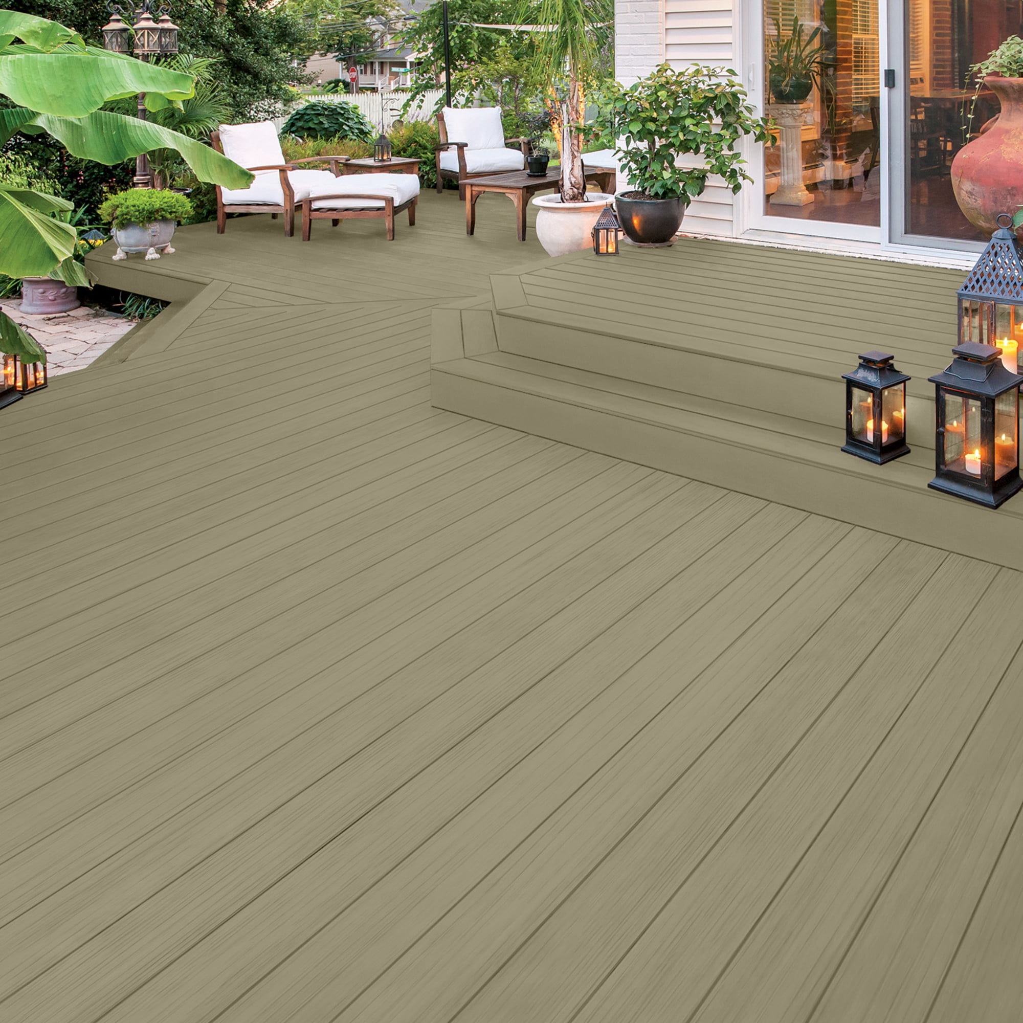 Olympic 1 Gallon SC-1040 Heritage Gray Exterior Solid Wood Protector Stain Plus Sealer in One