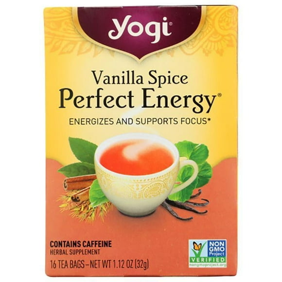 Yogi Tea - Épice Vanille Énergie Parfaite, 16 Sachets, 1.1 oz
