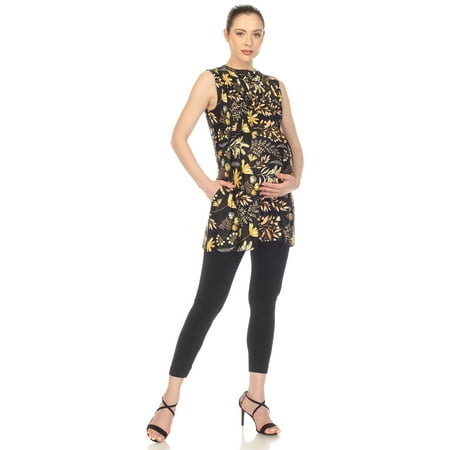 

White Mark Women s Maternity Floral Sleeveless Tunic Top