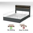 thumbnail image 5 of Queen Size Bed Frame with Charging Station and LED Lights, Upholstered Platform Full Size Bed with 4 Storage Drawers and Headboard, No Box Spring Needed, Noise Free, Easy Assembly, Gray, 5 of 7