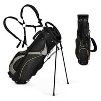 Golf Stand Bag, Golf Cart Bags with 8-Way Divider, Rain Hood & Double Shoulder Straps, Lightweight Portable Club Bag for Men Women