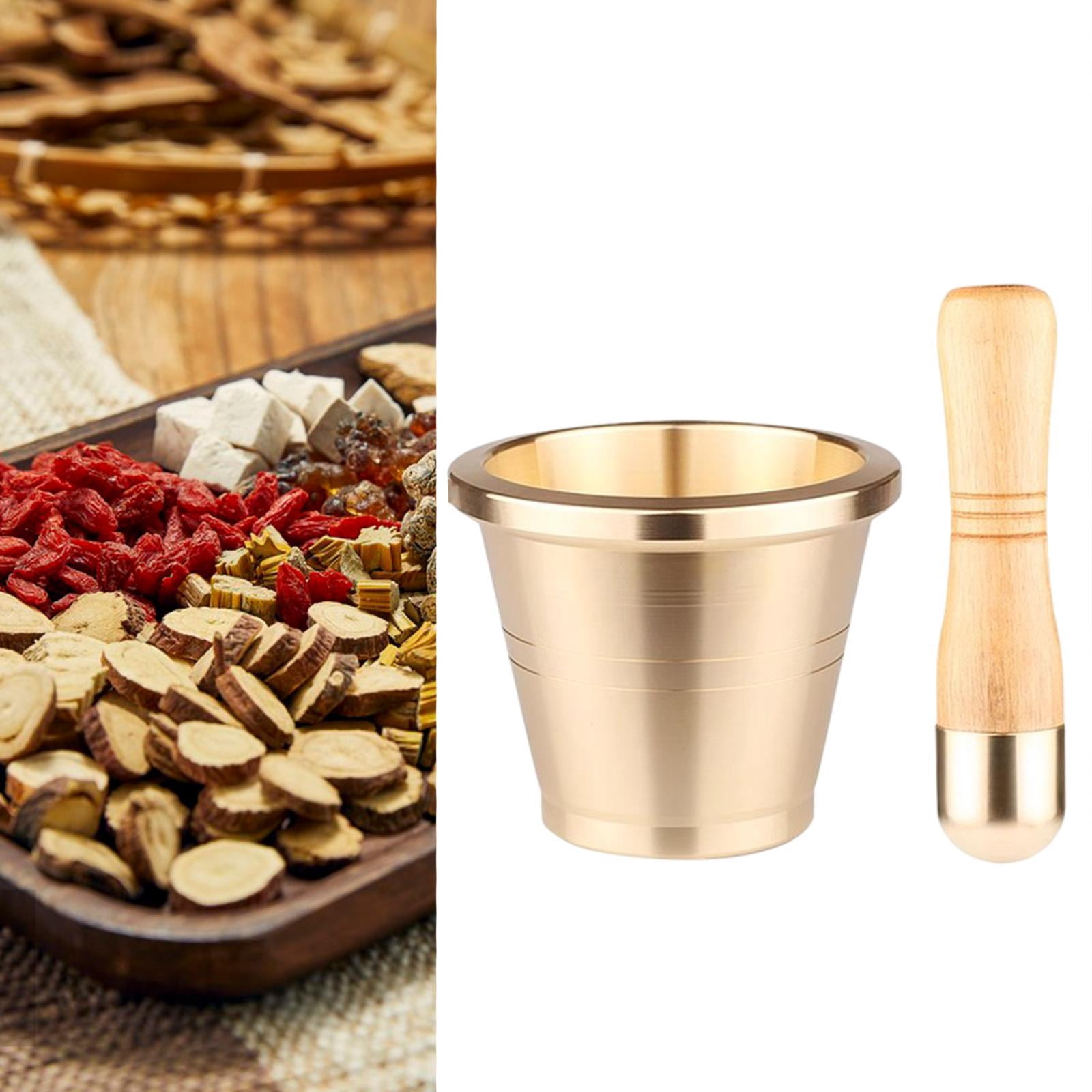 Fiocias Brass Grinder Set Garlic Crusher Versatile Easy to Clean Salt Pepper Mills Spice Medium