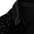 thumbnail image 6 of ManxiVoo Sequin Button Down Shirt for Women Long Sleeve Casual Top with Padded Detail Sparkle Blouse for Dinner Out L Size Black, 6 of 8