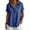 BFG36-Dark Blue, variant on Women'S Short Sleeve Cotton Linen Button Down Shirts Plus Size Gauze Tops Loose Fit T Shirts Summer Wears 2026 Light Blue 2XL
