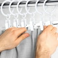 thumbnail image 5 of Jinsinto 30 Pieces Curtain Rings with 30 Pieces Curtain Clips Plastic Shower Curtain Rod Clip Rings Decorative Drapery Ring with Clip, 25 mm (White), 5 of 5