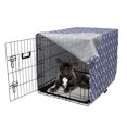 thumbnail image 5 of Oriental Dog Crate Cover, Ornamental Curves and Strokes in Vibes, Easy to Use Pet Kennel Cover Small Dogs Puppies Kittens, 7 Sizes, Violet Blue White, by Ambesonne, 5 of 6