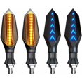 thumbnail image 1 of 4Pcs 12V Universal Motorcycle Turn Signal Indicator Amber Light Dual Color 17 LED Blue Amber Lamp, 1 of 5