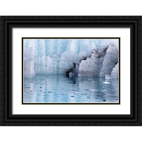 Paulson, Don 32x23 Black Ornate Wood Framed with Double Matting Museum Art Print Titled - Alaska, Glacier Bay NP Margerie Glacier