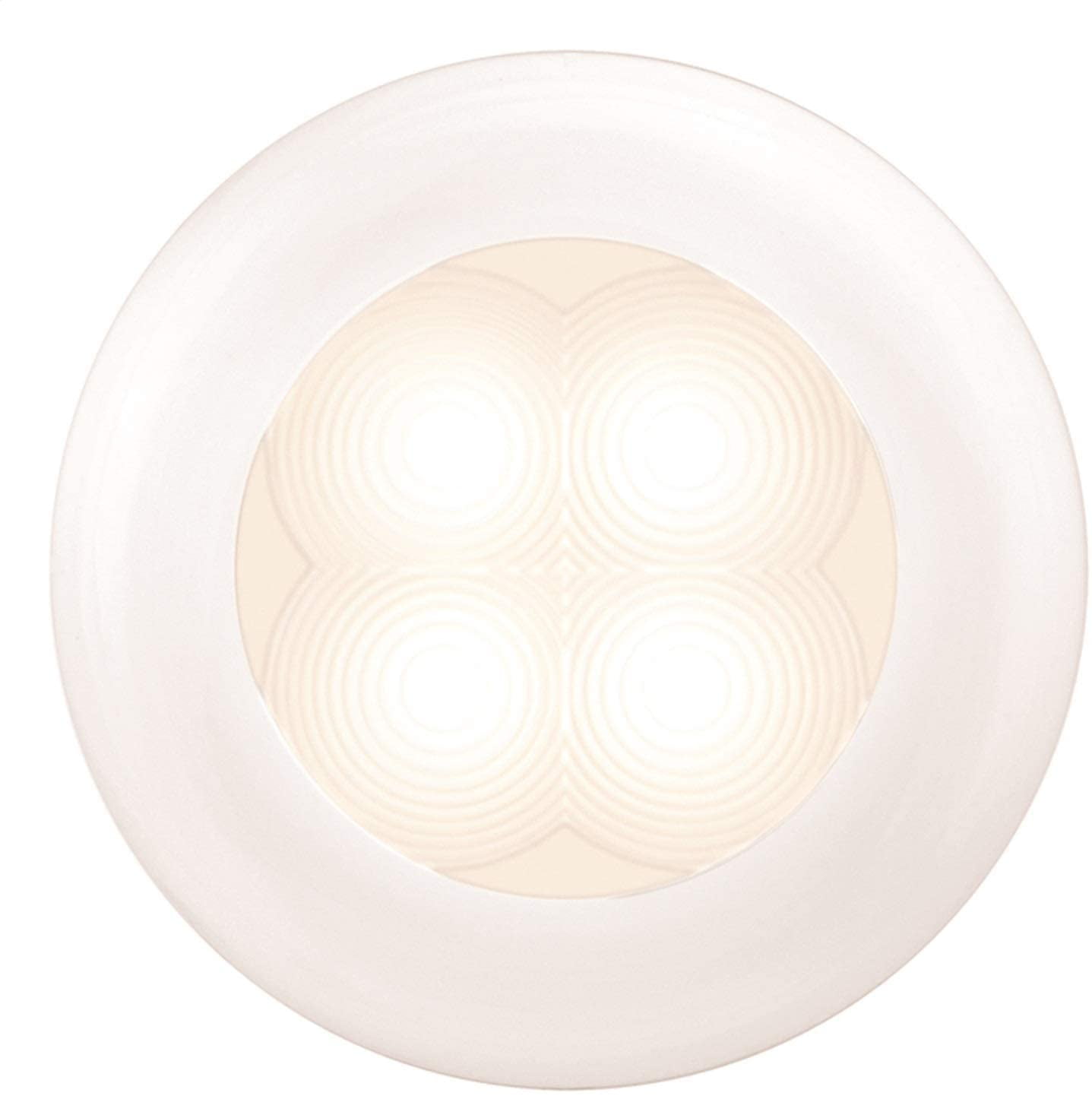 Hella Marine Slim Line LED 'Enhanced Brightness' Round Courtesy Lamp - White LED - White Plastic Bezel - 12V [980500541] main image 1