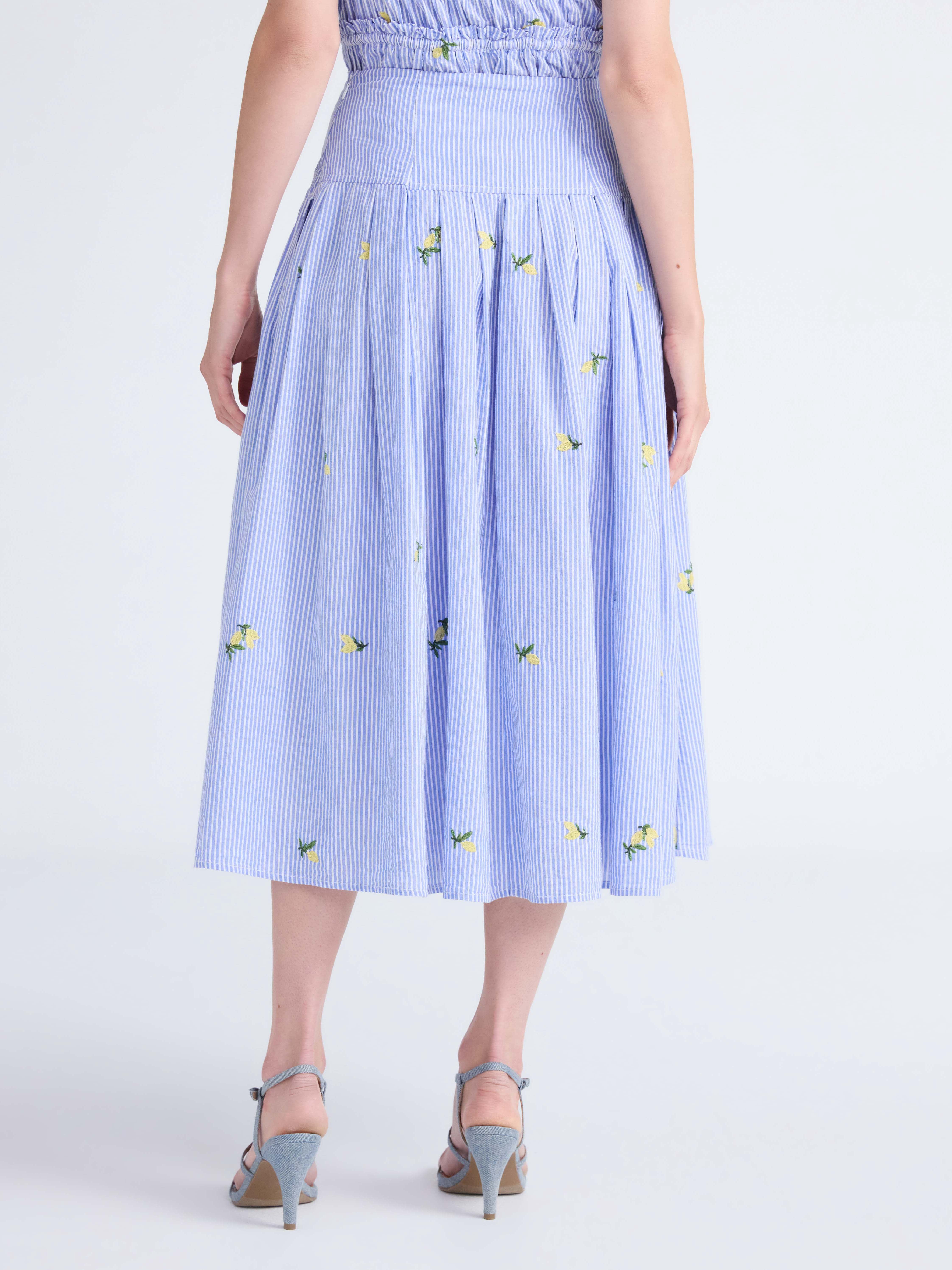 Free Assembly Women's and Women’s Plus Pleated Cotton Maxi Skirt, Sizes 0-28W