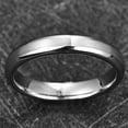 thumbnail image 5 of Men's Women's Silver Tungsten Ring 4mm with Brushed and Polished Finish Wedding Engagement Promise Rings Band Fashion Jewelry Comfort Fit Size 5-10, 5 of 6