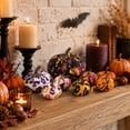 thumbnail image 5 of Halloween Decoration Indoor Outdoor Clearance Under $5.00! Thanksgiving Fall Decorations for Home, 7PCS Halloween Fabric Wrapped Artificial Pumpkin Decor Set, 5 of 6