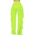 thumbnail image 2 of Pantalon de Couverture de Bikini en Maille Transparente à Volants pour Femmes Vert m, 2 of 4