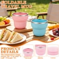 thumbnail image 6 of 2Pcs 6.76oz Collapsible Travel Cup with Lid and Carrying Strap Reusable Water Cup Dishwasher Safe Folding Cup Collapsible Cup for Camping Travel Airport Hotel, 6 of 11