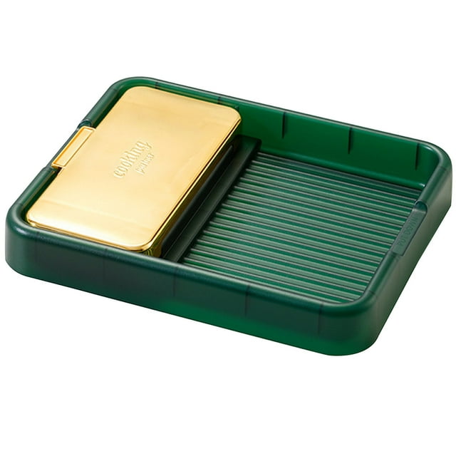 Miangastore Wear Resistant Spoon Rest Green PP Plastic Prevents Slipping 1Pack