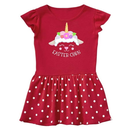 

Inktastic Easter-Corn Cute Lamb with Unicorn Horn and Flowers Gift Baby Girl Dress