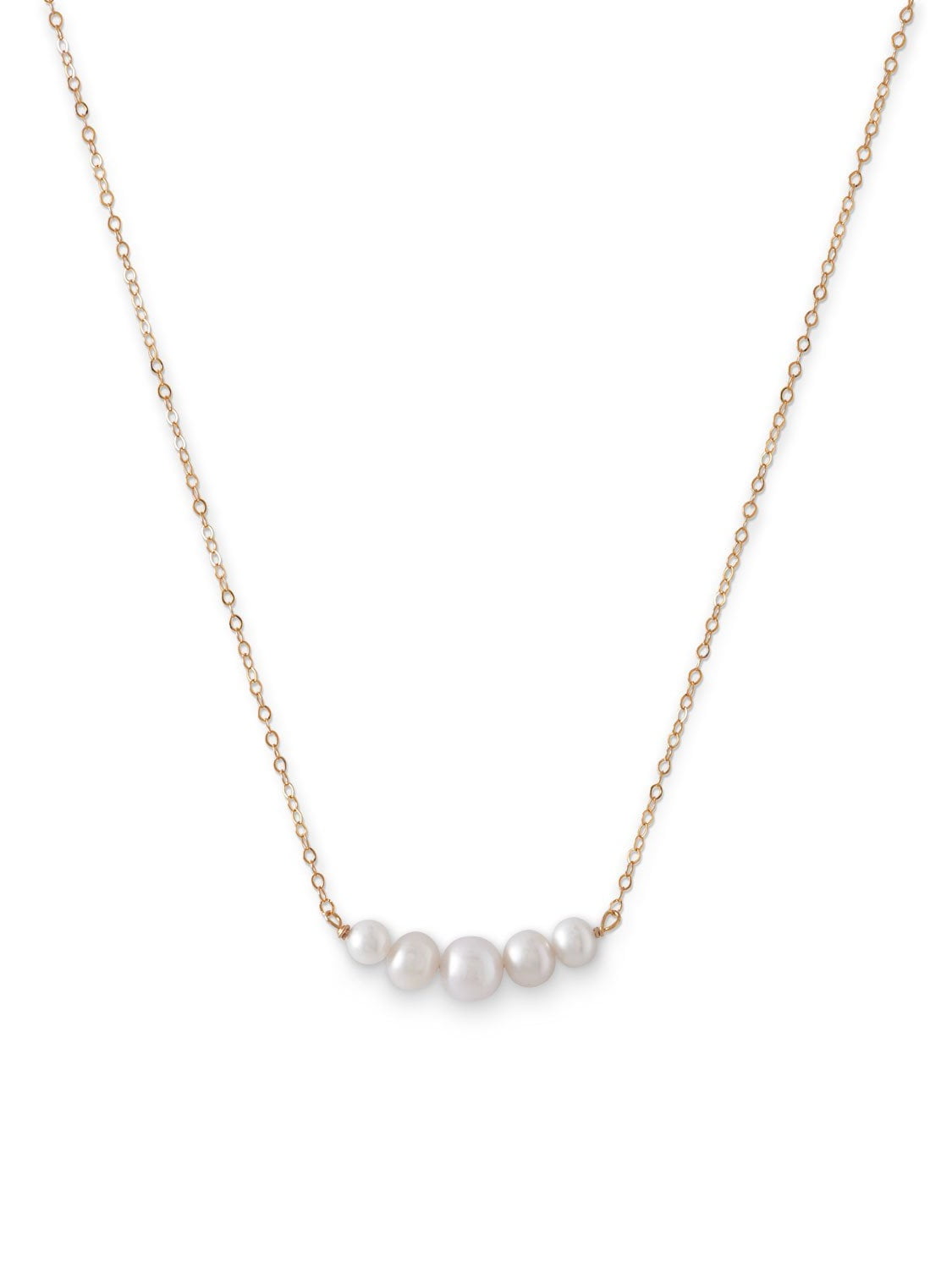 AZUREBELLA JEWELRY Bar Cultured Freshwater Pearl Necklace 14k Yellow Gold