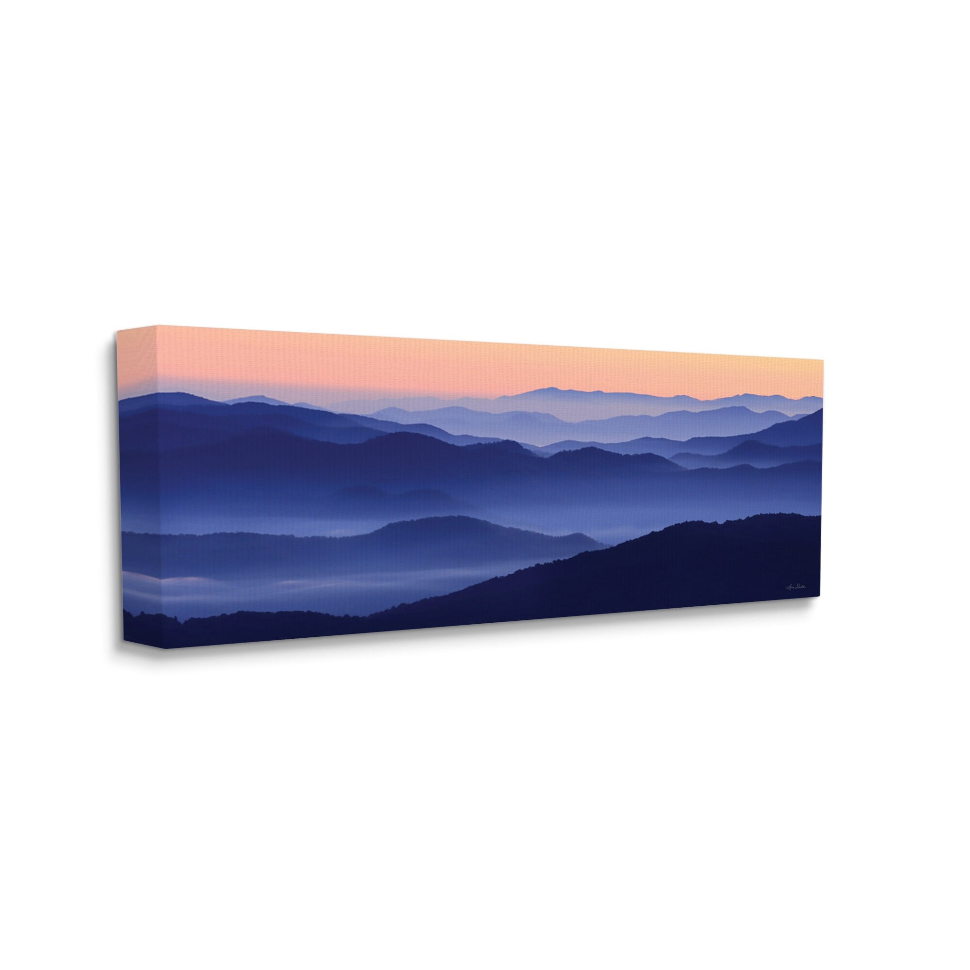 Stupell Industries Layered Blue Mountain Peaks Modern Nature Scenery Photograph Gallery Wrapped Canvas Print Wall Art, Design by Lori Deiter