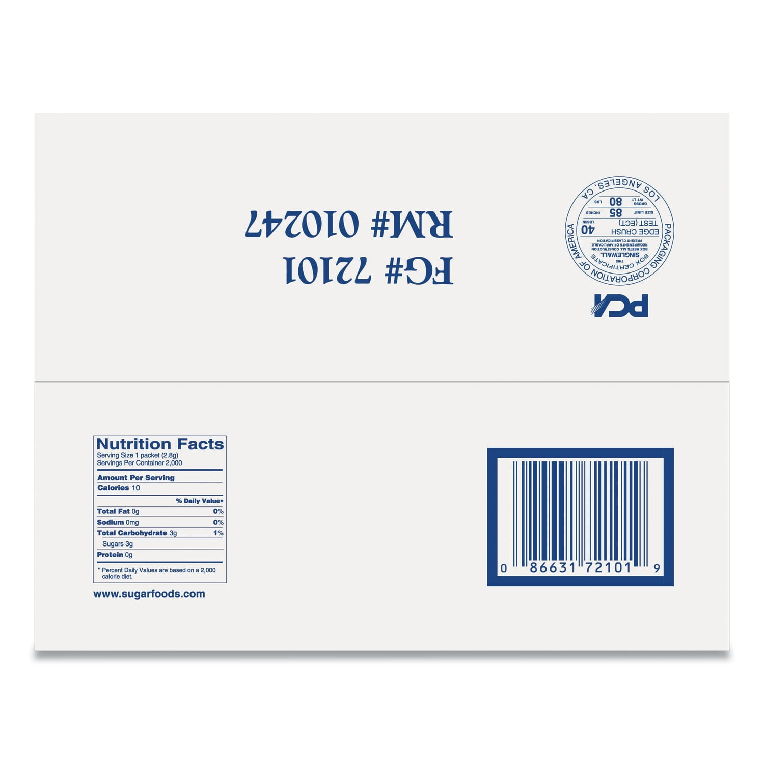Njoy, SUG72101, N'Joy Sugar Packets, 2000 / Box
