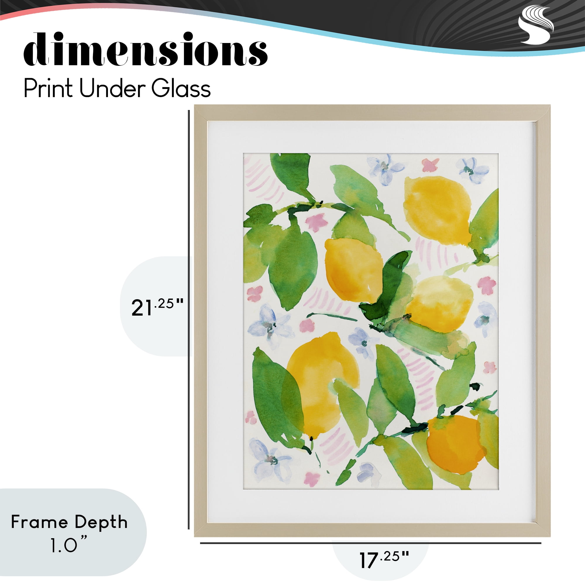 Stupell Industries Garden Lemons with Pastel Florals Birch Framed Print Under Glass, design by Lanie Loreth