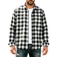 thumbnail image 3 of TRUNZI Mens Plaid Long Sleeve Button Down Shirts Regular Fit Work Office Suit Gingham Shirts with 2 Chest Pockets, 3 of 8