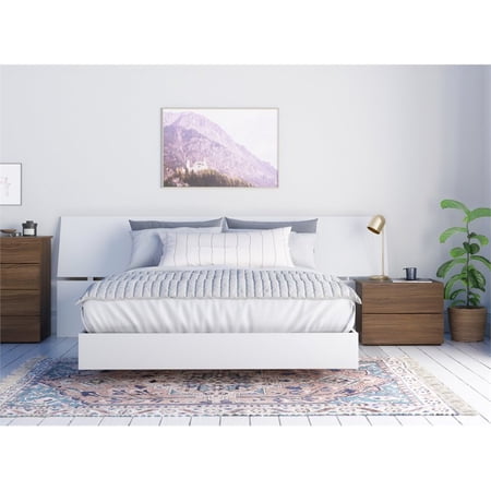 Atlin Designs Modern Engineered Wood 3 Piece Queen Size Bedroom Set in White