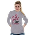 thumbnail image 3 of God is Bigger Than Cancer BCA Ribbon Women's Long Sleeve T Shirt Brisco Brands L, 3 of 6