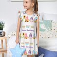 thumbnail image 4 of Fotbe Watercolor Gnome Garden Vestido de Dormir para Niñas de 3 a 10 Años, Mangas Cortas, Estilo Princesa, Pijama Camisón con Mangas Voladas-Large, 4 of 6