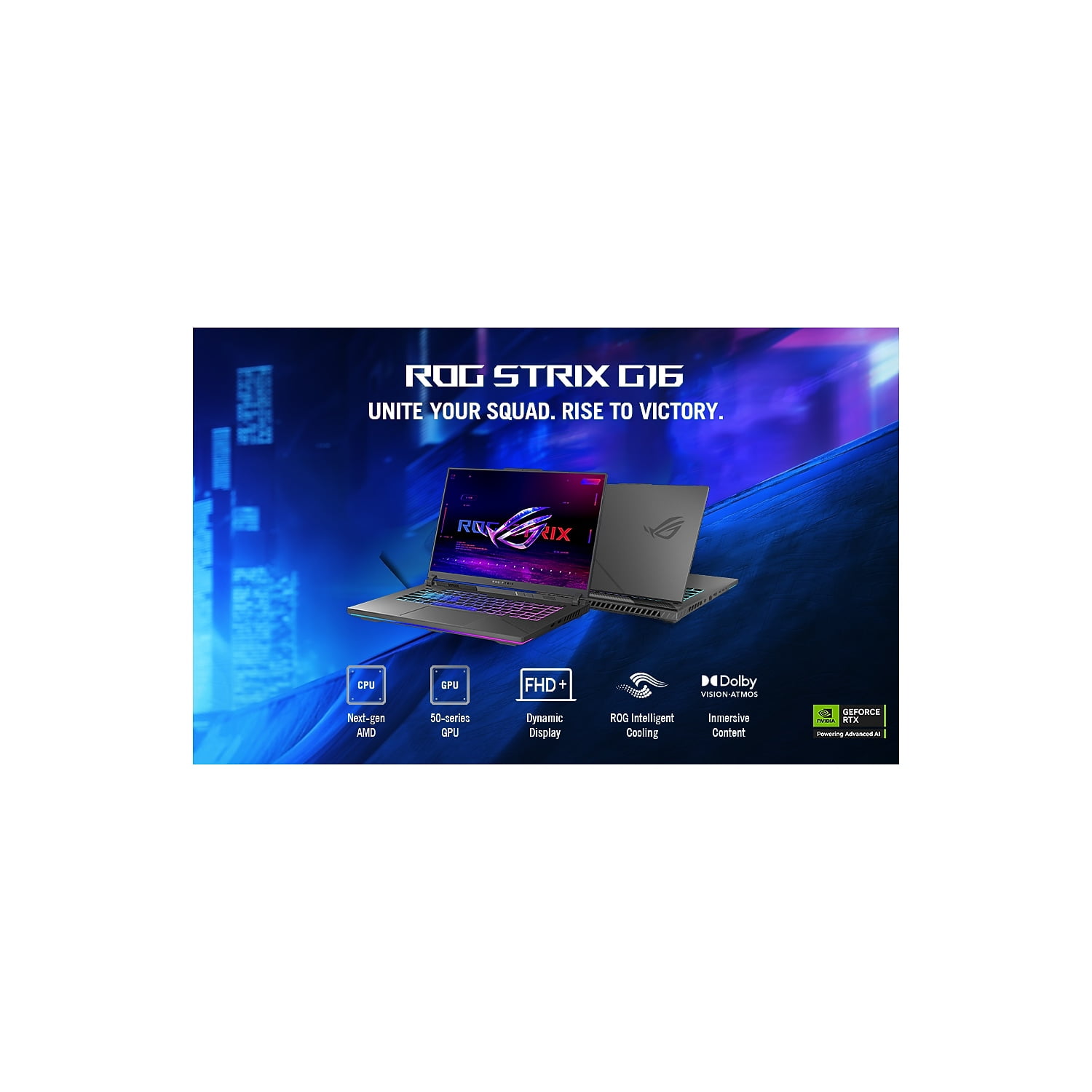 ASUS ROG Strix G16 16" FHD 165Hz Gaming Laptop NVIDIA GeForce RTX 5050 AMD Ryzen 9 9955HX 16GB RAM