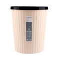 thumbnail image 1 of Pontos - Cubo de basura con aro de presión, sin tapa, de plástico, ahorra espacio, ideal para cocina, baño, sala de estar, con rayas, para uso diario., 1 of 8