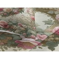 thumbnail image 3 of Ambesonne Floral Heart Quilted Coverlet 3 Pcs, Tender Medieval Garden, Queen Size, Laurel Green and Pink, 3 of 4