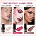 thumbnail image 4 of Blush & Contour & Highlighter Stick + Pink Makeup Brush 4-Piece Set,Multi-use Makeup Stick for Eyes,Lips & Cheeks, 4 of 11