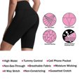 thumbnail image 5 of SOATUTO Yoga Shorts with Pockets Women Workout Compression Shorts High Waist Athletic Running Short Leggings - Black / S, 5 of 6