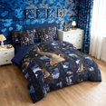 thumbnail image 2 of Manfei Rustic Duck Wildlife King Bedding, Contemporary Art Camouflage King Bed in a Bag, Navy, Blue Reversible, 7pcs, 2 of 6