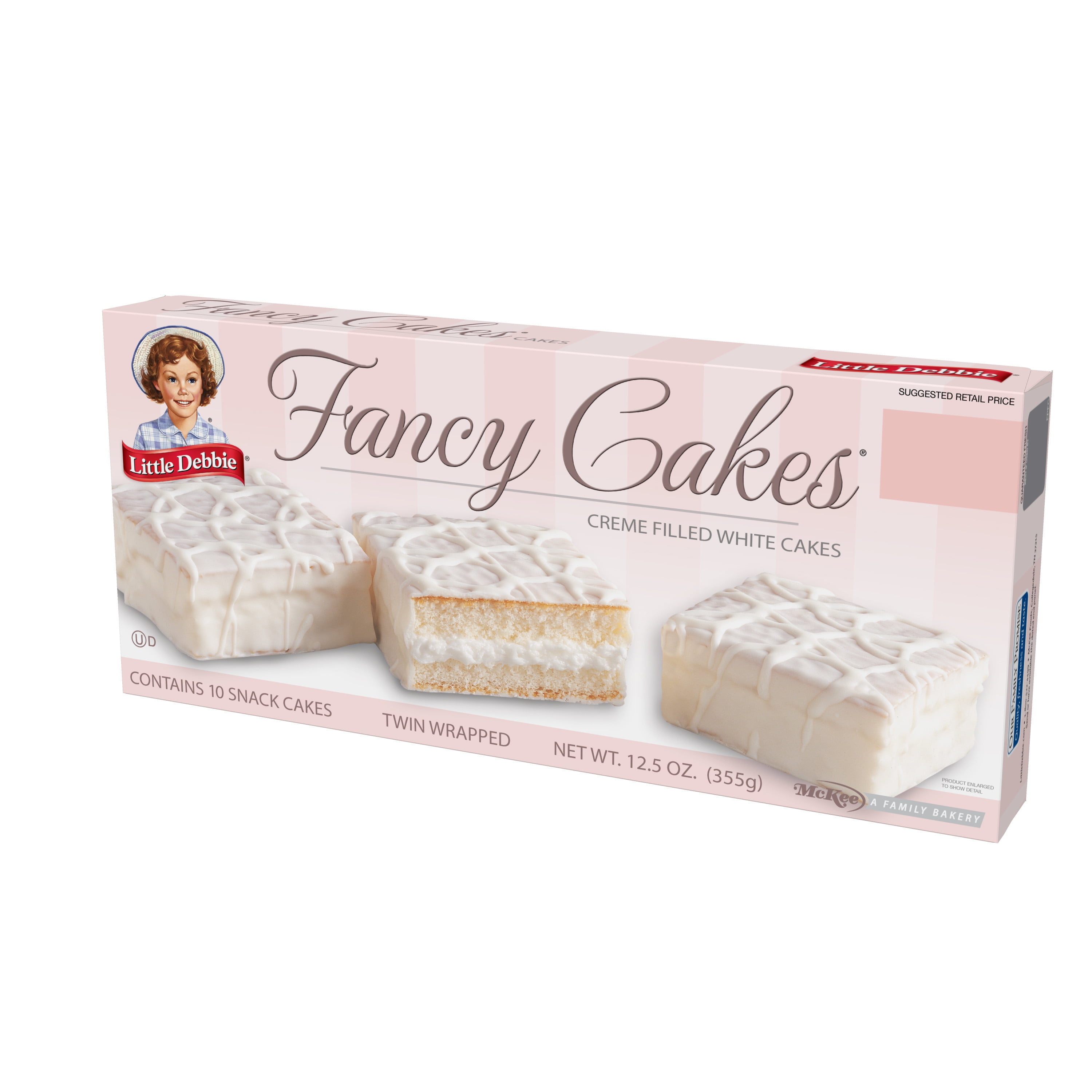 Little Debbie Fancy Cakes, Crème Filled White Cakes, 12.5 oz (10 count)