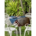 thumbnail image 3 of Outdoor Tablecloths with Umbrella Hole & Zipper, Vintage Baseball Round Tablecloth 54 Inch, Classic Sport Retro Art Wooden Waterproof Table Cloth, Patio/Pool/Picnic Table Covers, 3 of 8