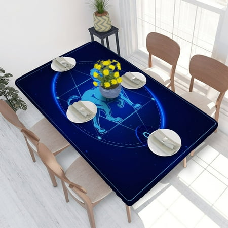 

Elastic Edge Fitted Tablecloth Constellations Leo for Rectangle Table 4 FT 30 X 48 Inch