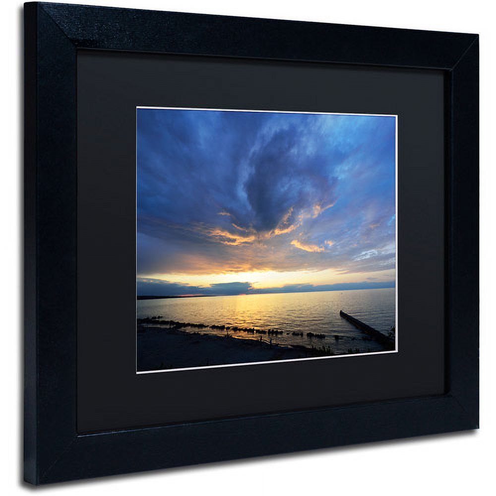 Trademark Fine Art "Sweeping North Coast Sunset" Canvas Art by Kurt Shaffer Black Matte, Black Frame