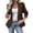 Coffee, variant on Women's Dressy Lapel Collar Vintage Floral Blazers | Business Casual Long Sleeve Suit Jacket with Faux Flap Pockets Button Closure Fall Office Outfits