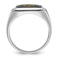 thumbnail image 2 of Primal Gold 10 Karat White Gold High Polished Onyx Men's Masonic Ring, 2 of 5