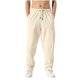 thumbnail image 2 of Pantalones largos de verano para hombre, pantalones de pierna ancha, pantalones de lino transpirables, pantalones holgados de pierna recta, pantalones retro de moda para hombre., 2 of 7
