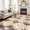 thumbnail image 3 of Area Rug 72×108in, Retro Flower Geometric Pattern Floor Carpet Living Room Rug, Farmhouse Floral Seamless Non-Slip Welcome Mat Indoor Rugs for Bedroom Dining Room, 3 of 9